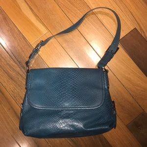 Gianni Bini Aqua Snake Skin Look Small Handbag